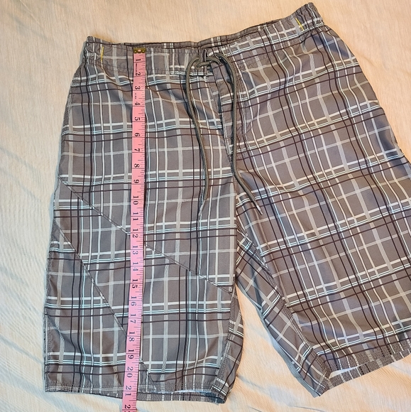 Nike Swim Volley Board Shorts Light Brown/ Tan Plaid Size Medium - Picture 4 of 11